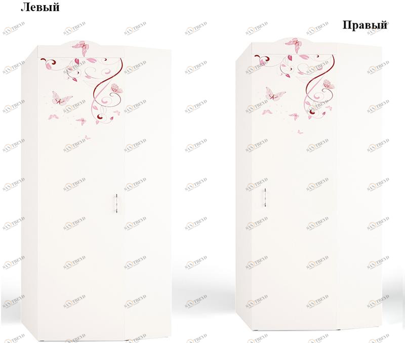 Шкаф угловой ABC-KING Фея без зеркала с бабочкой (левый ) 4631147954718