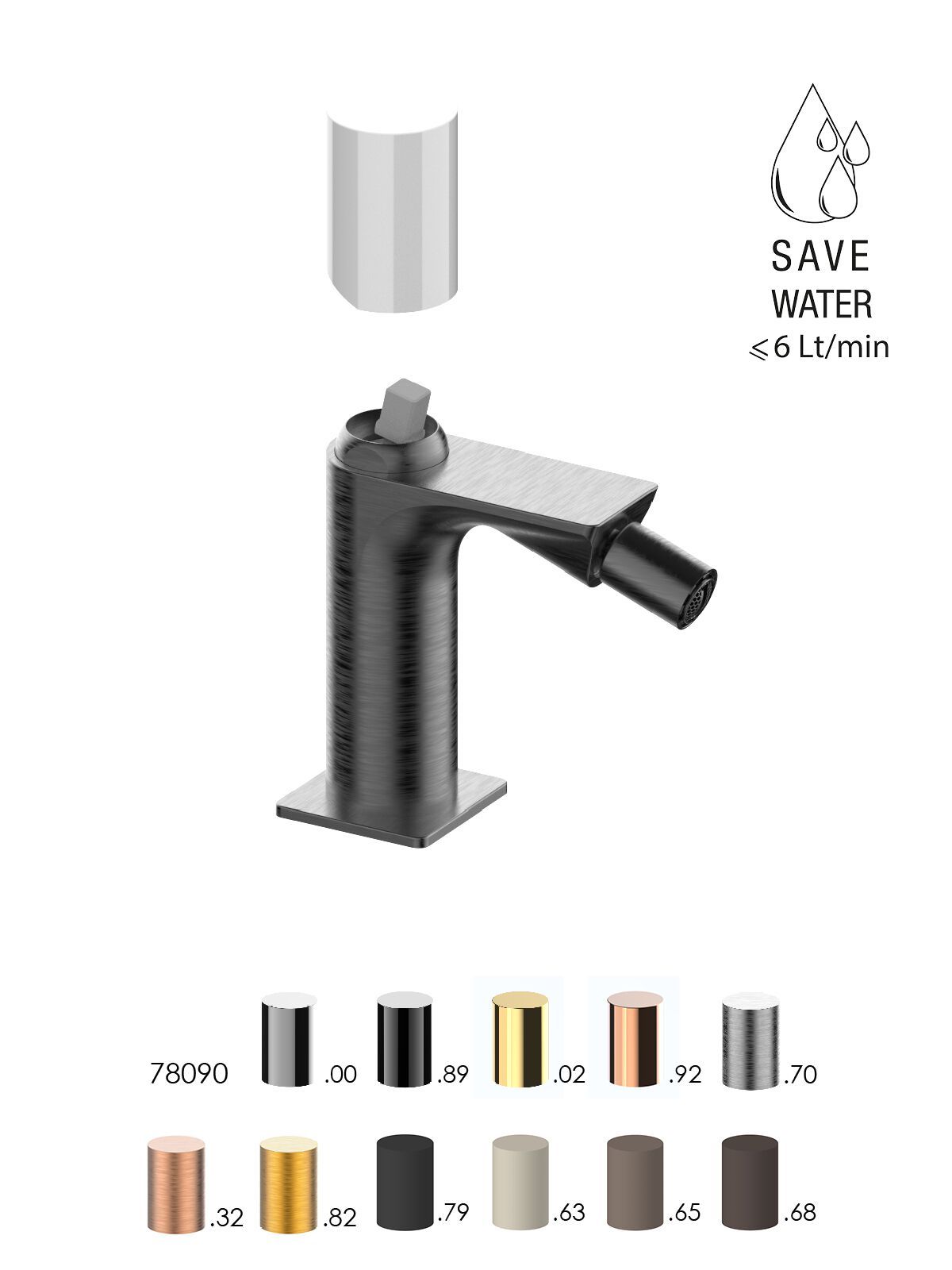 Однорычажный смеситель для биде с ограничителем расхода Rubinetterie Frattini Narciso S ARCH-00114022 - Вид №10