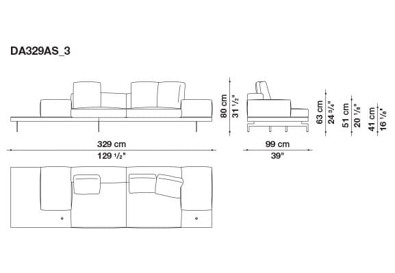 3-местный тканевый диван B&B Italia док ARCH-00033457 - Вид №174
