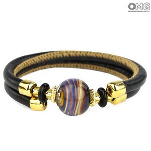 3745 ORIGINALMURANOGLASS Браслет Халцедоний - муранское стекло OMG 18 см