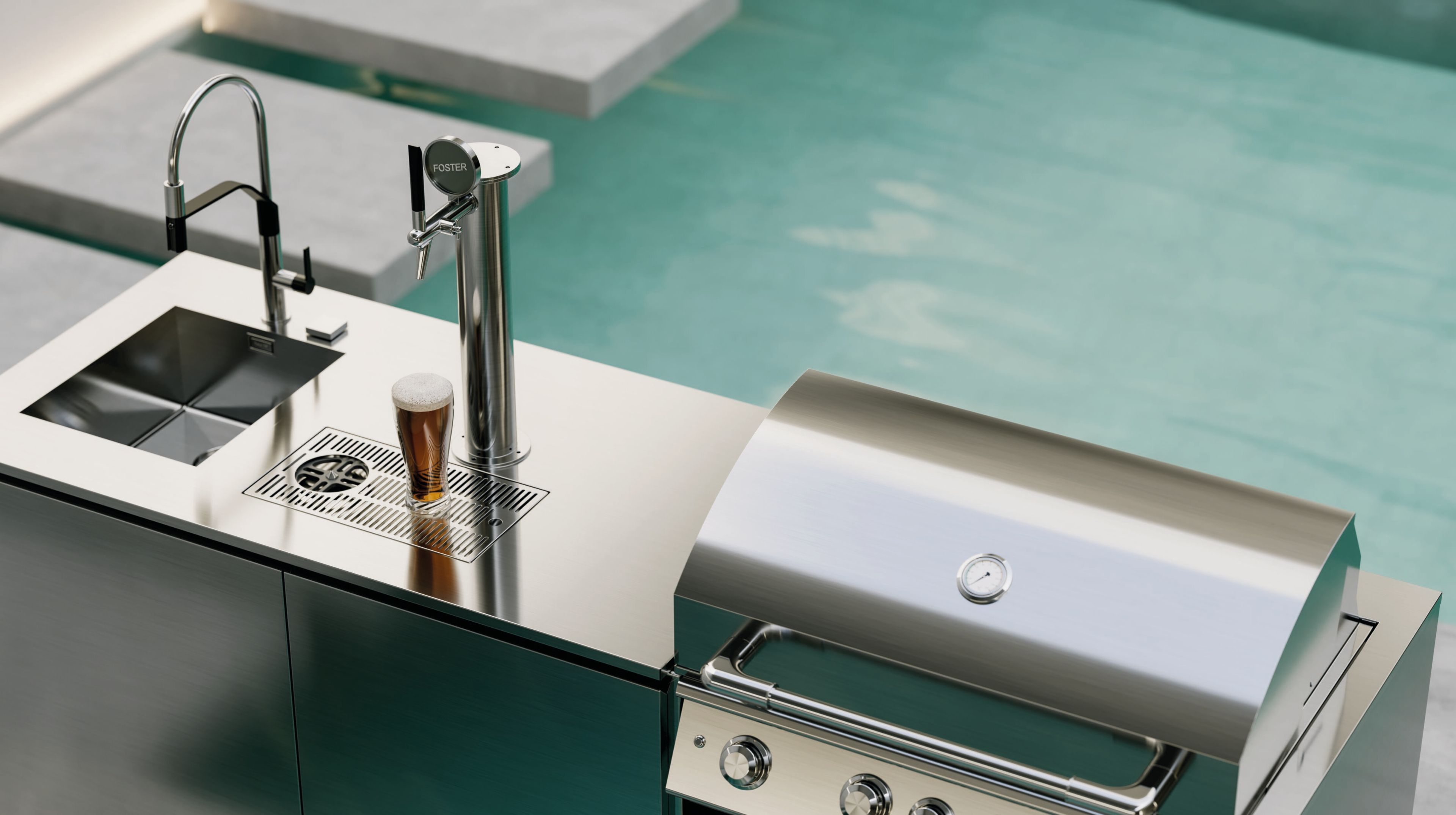 Отдельно стоящая уличная кухня Foster набор ARCH-00081981 - Вид №2