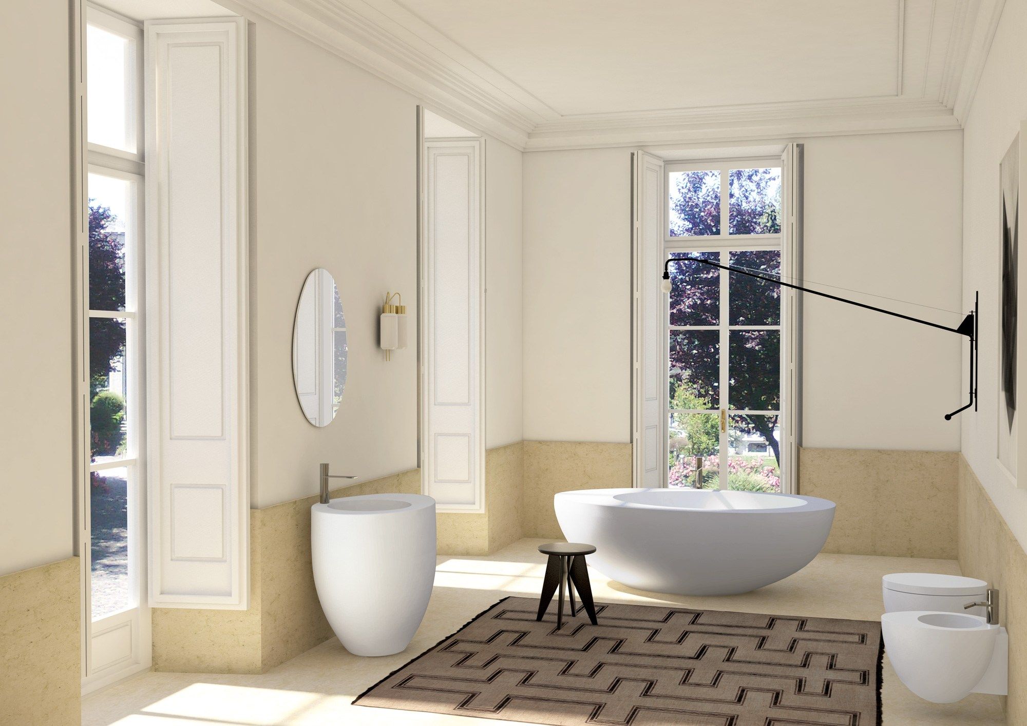 Керамическая ванна в центре комнаты Ceramica Cielo банки ARCH-00120177 - Вид №1