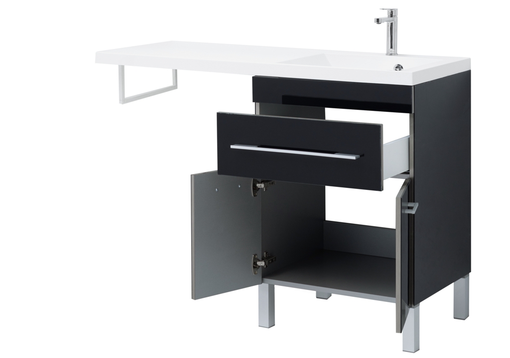 Тумба с раковиной Aquanet Верона 120 R черный (напольная, 1 ящик, 2 дверцы) 0018270500239568 - Вид №7