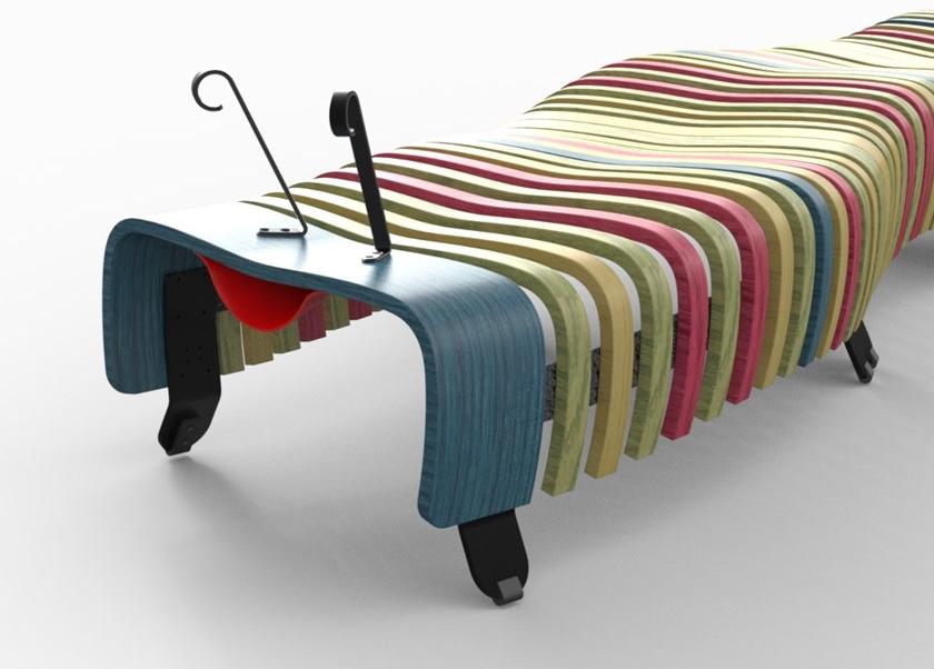 Green Furniture Concept Модульная скамья из стали и дерева без спинки Nova c sun-id-1383348 - Вид №1