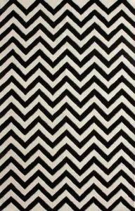 Ковер Zig Zag чёрный 120х180 DOLLY CAPRETS ДИЗАЙНЕРСКИЕ, ЗИГ ЗАГ 015226 Белый;чёрный