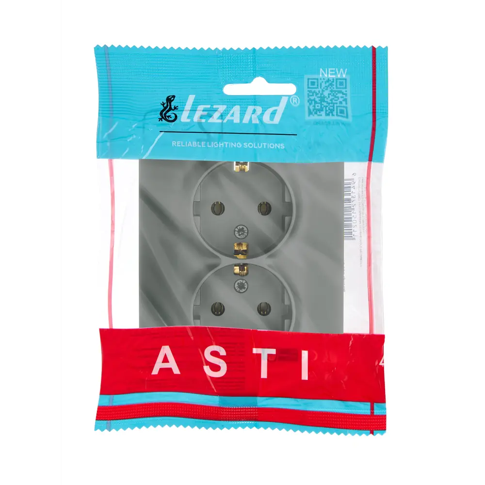 Розетка двойная встраиваемая Lezard Asti с заземлением цвет кремовый STLM-2054566 - Вид №3