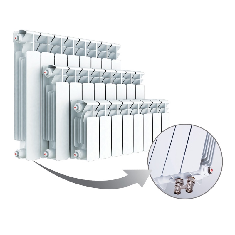 Радиатор биметаллический Rifar Base 350/90 8 секций RB35008 - Вид №5