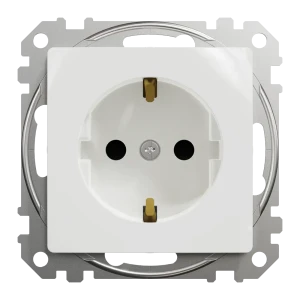 Розетка встраиваемая Systeme Electric Sedna Design с заземлением со шторками цвет белый 84826956 STLM-2023921