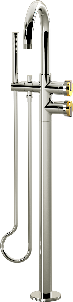 E-11554-R1AU-L1PN-PC Смеситель напольный отдельностоящий (внешняя часть) GRAFF MOD+