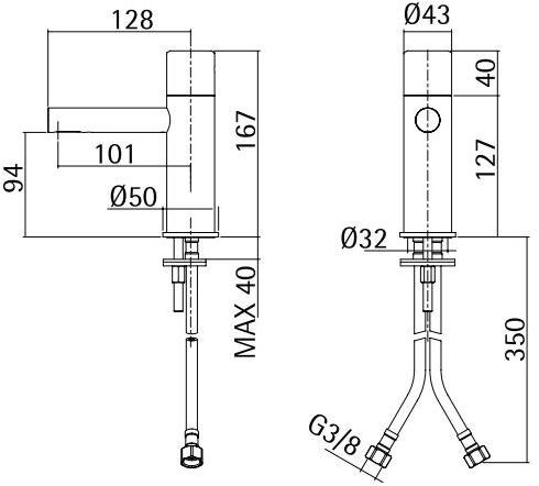 Quadrodesign Смеситель для умывальника Stereo sun-id-1403671 - Вид №2