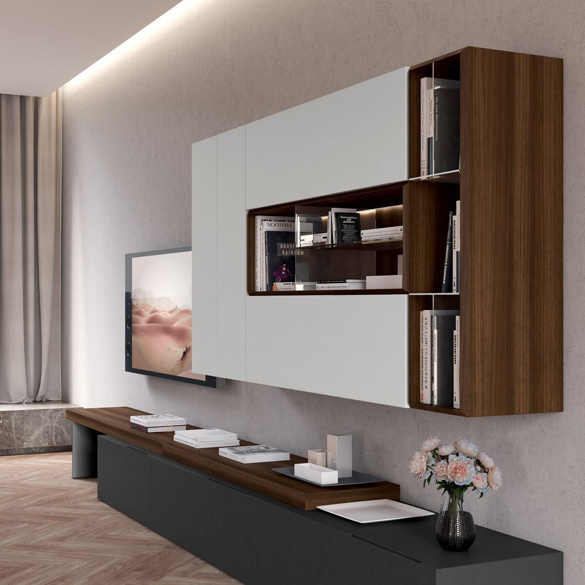 Деревянная секционная оборудованная стена Febal Casa QUARANTACINQUE ARCH-00139728 - Вид №1