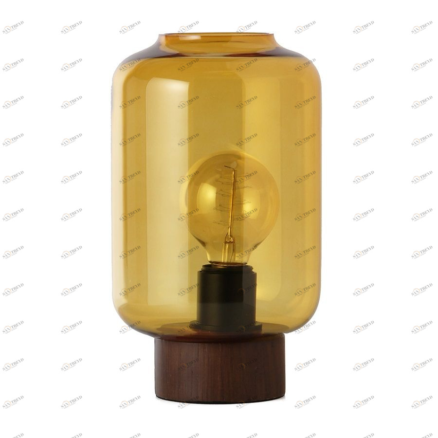 Лампа настольная Column, коричневое стекло/деревянное основание Frandsen 244015080011