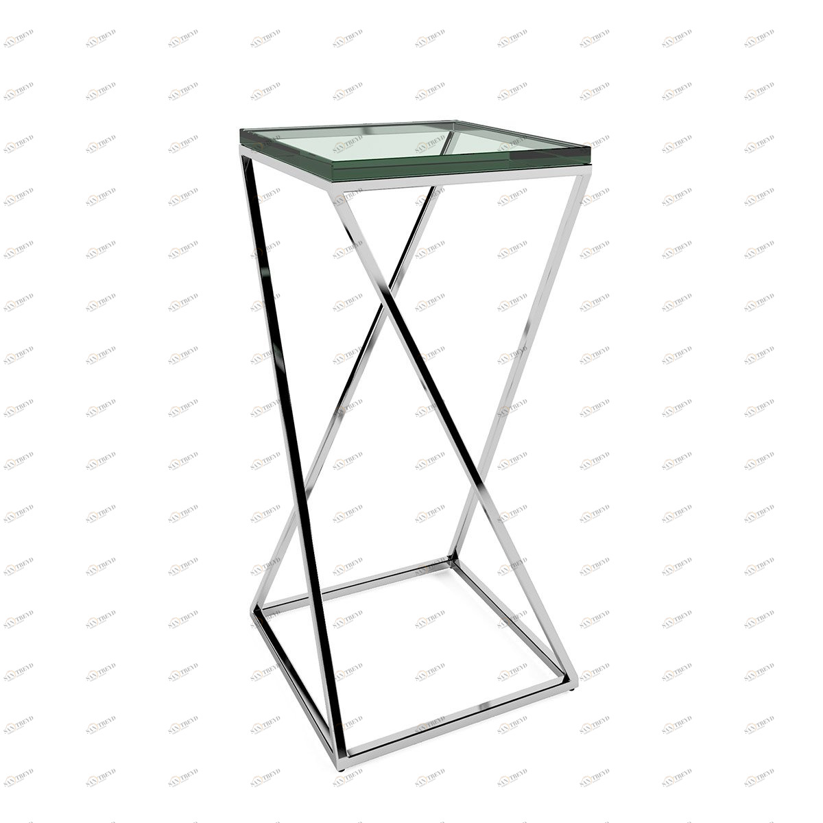 Кофейный столик со стеклянной столешницей 23,5х23,5 хром Jagger DELIGHT COLLECTION  00-3882218 Прозрачный;хром 