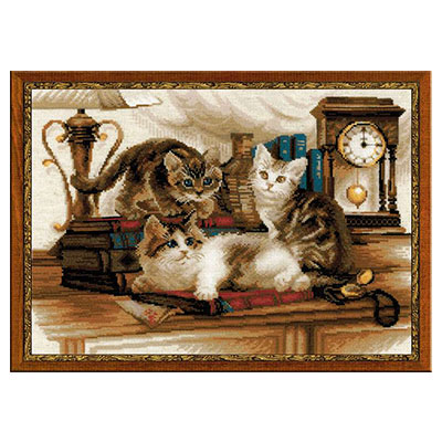 1247 Набор для вышивания Пушистые друзья 40 х 30 см RIOLIS Сотвори Сама 