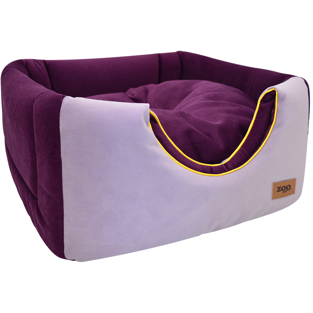 ПР0054463 Дом куб-трансформер для животных Ампир мебельная ткань №1 42х42х40см лиловый/баклажан ZOOEXPRESS  - Вид №2