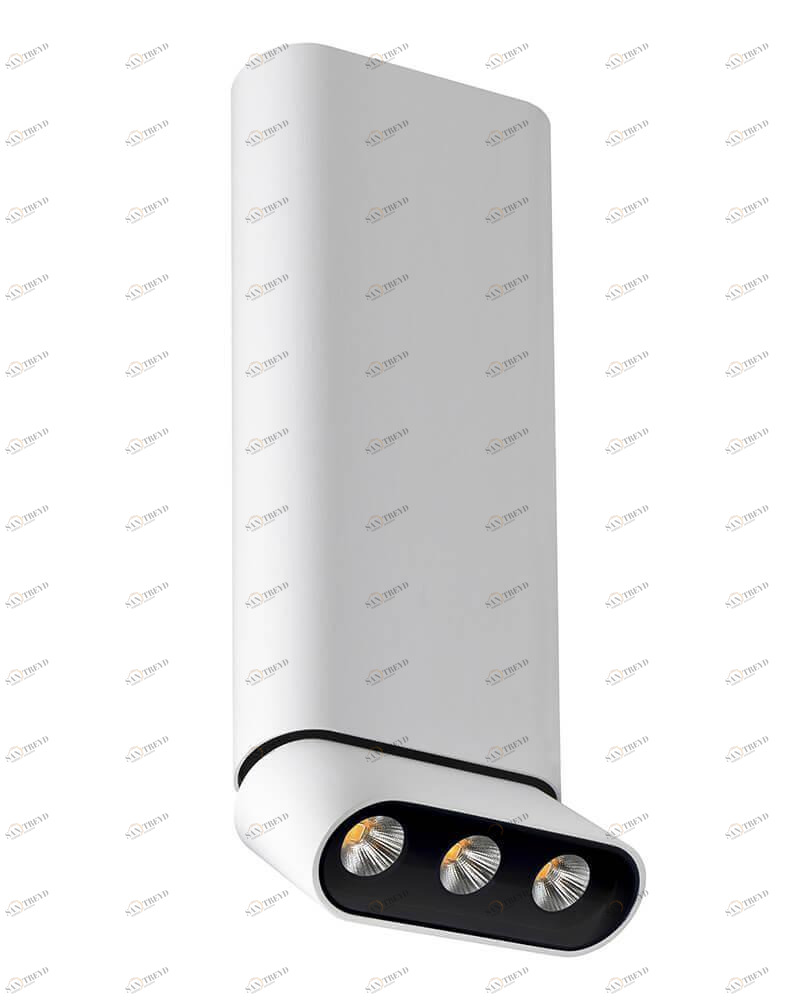 Спот потолочный светодиодный на 3 лампы 38 см белый "Фергус" 8005/3CL-WT-BK LUMIEN HALL ФЕРГУС 00-3949061 Белый 