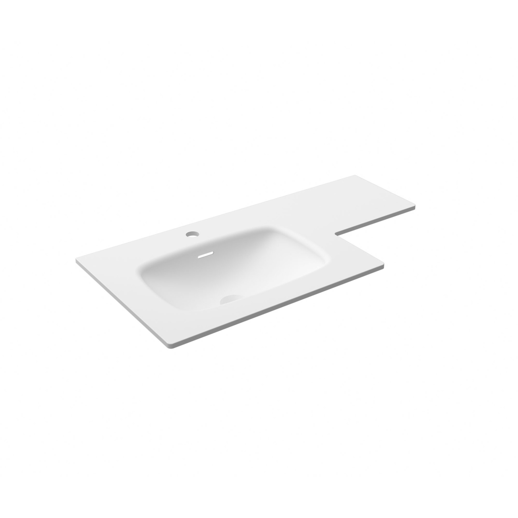 87984 SALGAR Твердая поверхность раковины на заказ, две разные глубины, без ловушки для бутылок и сливного поддона 46 см 1201-1500 x 12 x 460 мм  - Вид №3