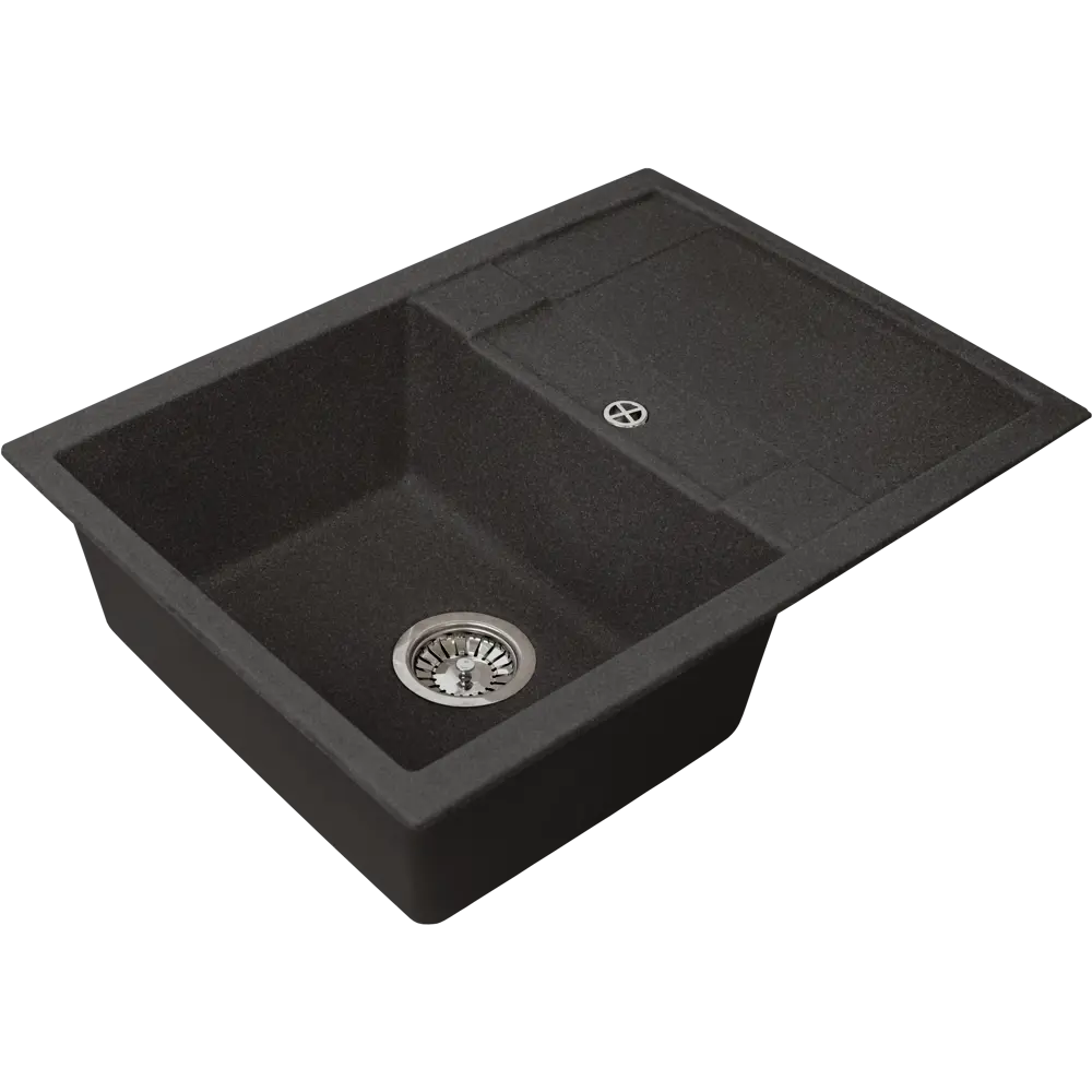 Мойка GRANSTONES 67.5х49.5 см глубина 18 см, мрамор, цвет чёрный 82704531 STLM-2108470 Santreyd 