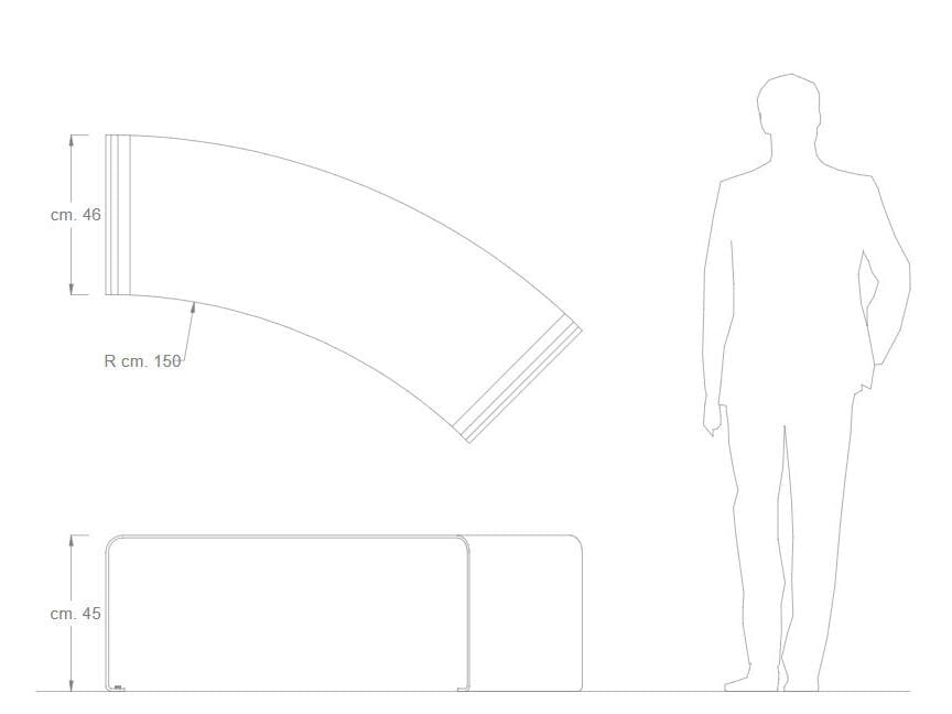 Изогнутая скамья из оцинкованного листа DIMCAR THIN ARCH-00021113 - Вид №1