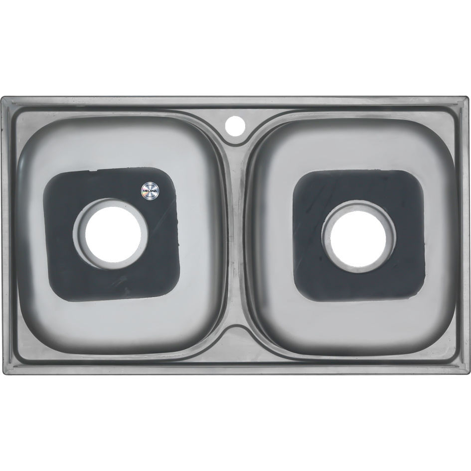 Мойка 8148S MELANA 0,8/210 2-я чаша врезная прямоугольная с сифоном (239 ta *7) 239 ta (*7) - Вид №2