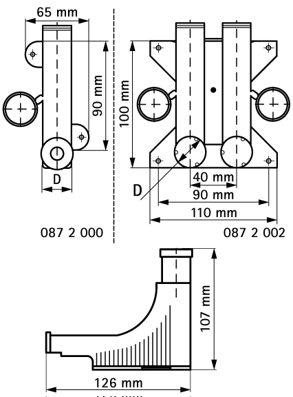 0872002 Монтажные профиля BIS Колено направляющее колено направляющее для пластмассовых труб WALRAVEN  - Вид №1