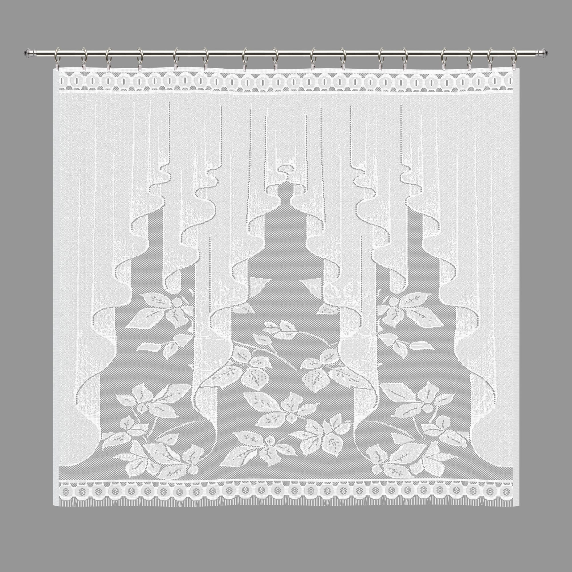 13759884 Занавеска для кухни «Листопад», 170х160 см, жаккард, цвет белый Santreyd  - Вид №1