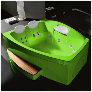 Ванна GRUPPO TREESSE Matrix Slim V763B-S большая с подголовником глубокая с гидромассажем и дезинфекцией салатовая