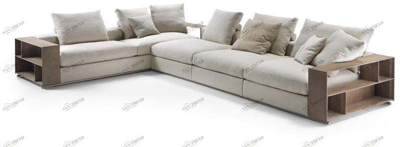 Flexform Модульный тканевый диван с вещевым ящиком Groundpiece sun-id-1444149