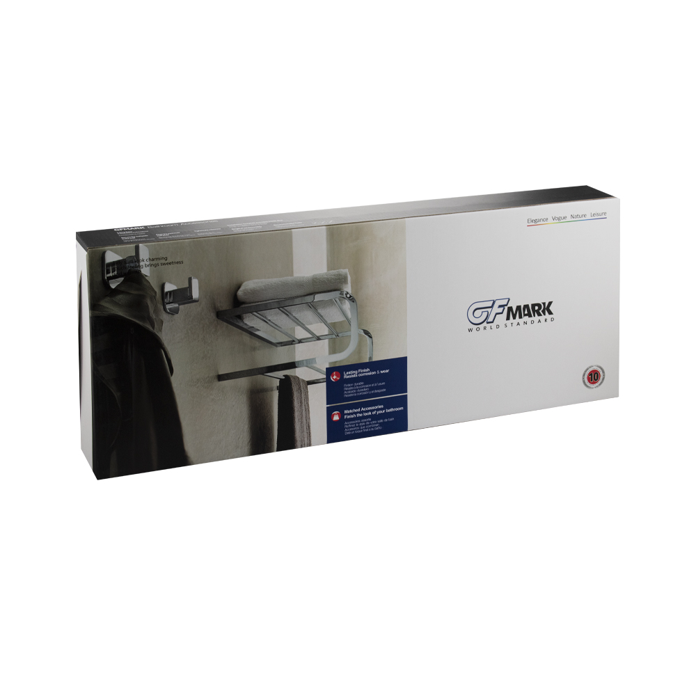 GFmark - Полка для полотенца с опорой большая, ГРАФИТ, код: 78142  - Вид №1