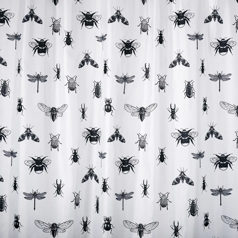 Штора для ванны Buzz Fauna 200x200 см, полиэстер, цвет белый-черный Santreyd STLM-2037006 - Вид №2