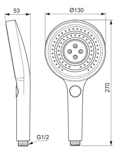 Ручной душ с 3 струями Ideal Standard IDEALRAIN SOLOS - A7896 ARCH-00010793