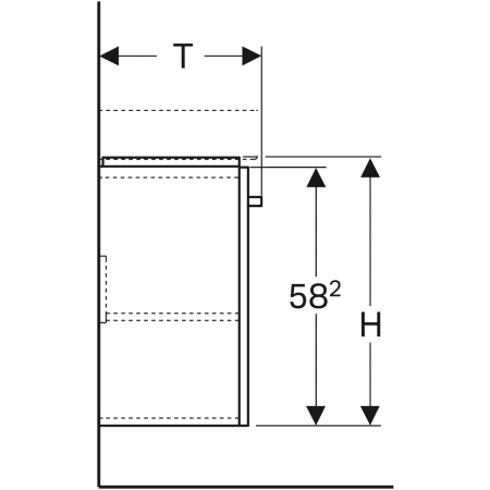 862056000 Шкафчик для раковины Geberit Renova Compact, с одной дверью Geberit  - Вид №4