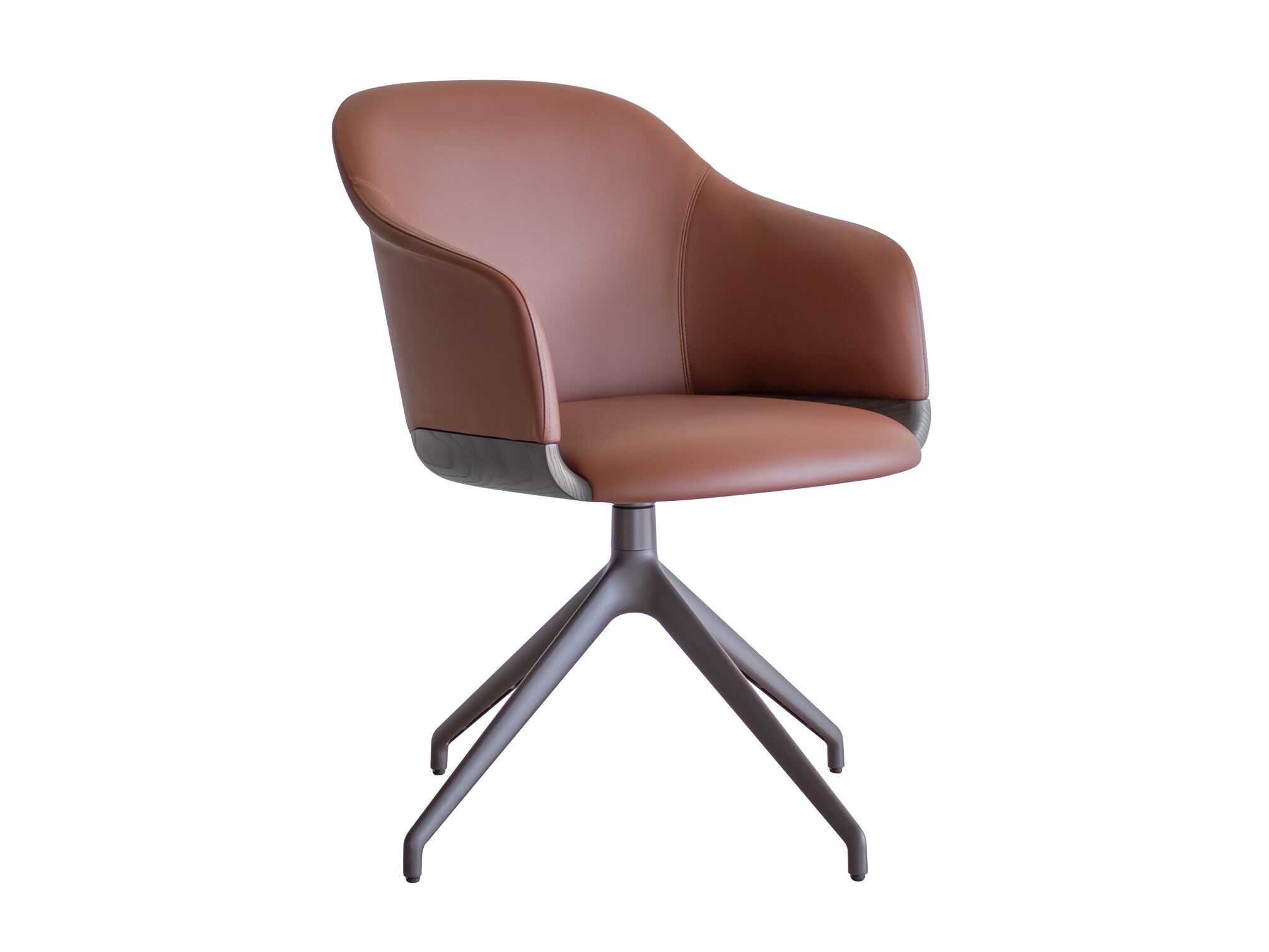 Кожаное вращающееся кресло с подлокотниками Potocco Lyz ARCH-00039715