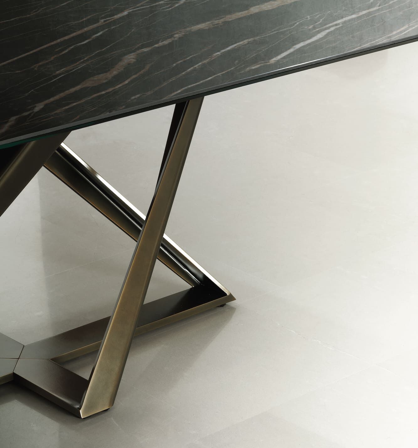 Прямоугольный обеденный стол из стали и дерева Bontempi Casa Millennium ARCH-00040042 - Вид №8