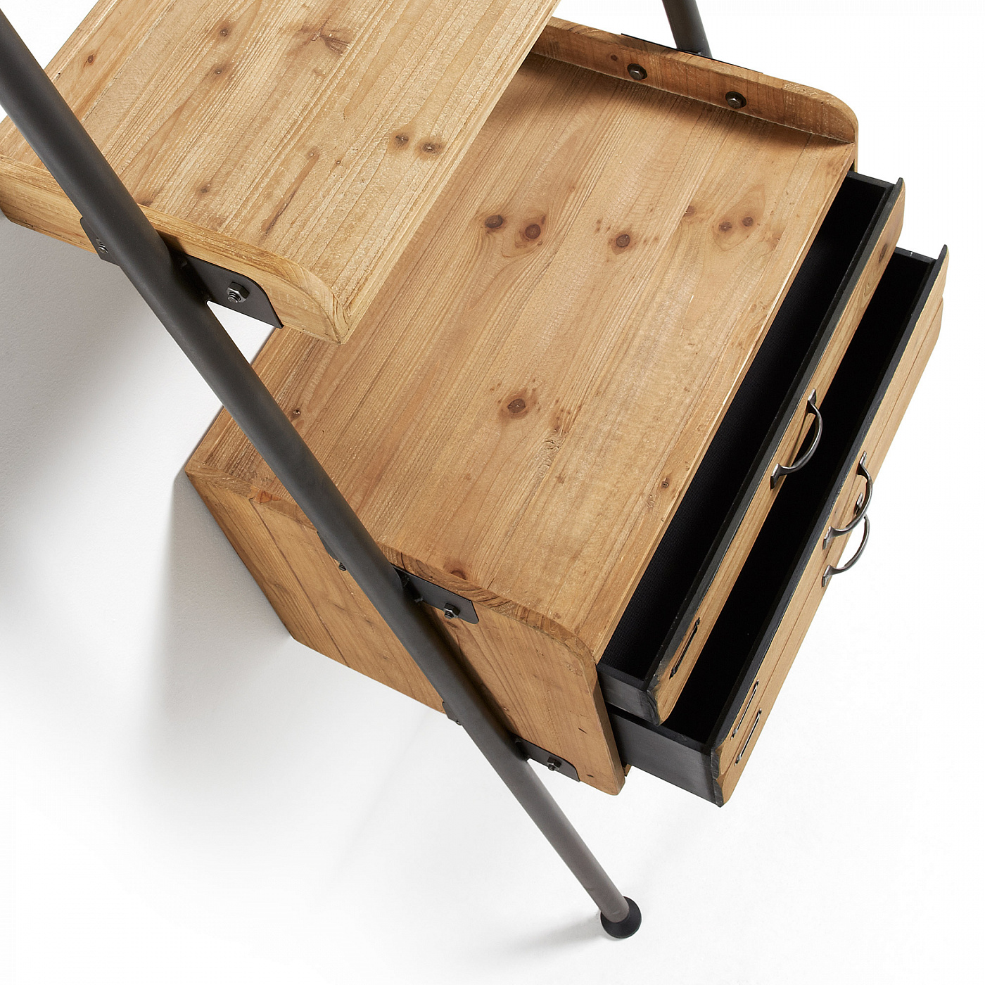 052307 Стеллаж Belamo из дерева и железа с ящиками La Forma Mobela  - Вид №1