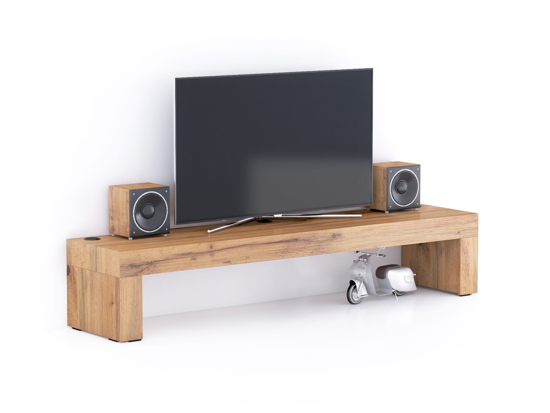 Меламинированный низкий ТВ-шкаф со встроенным беспроводным зарядным устройством Mobili Fiver Evolution ARCH-00038665