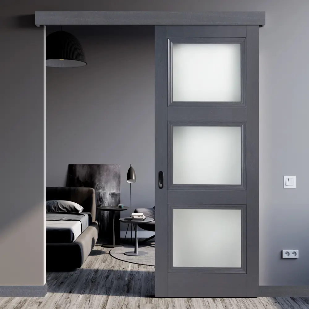 Комплект двери трилло со стеклом 70x200 см Hardflex цвет грей легно без доборов 89432065 STLM-2027006 МАРИО РИОЛИ  - Вид №1