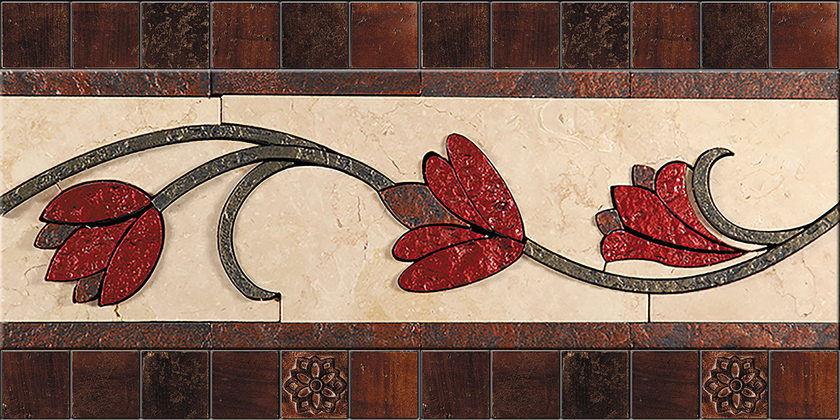 БОРДЮР ИЗ МРАМОРА TL-3 SKALINI FLORAL TL3 - Вид №1