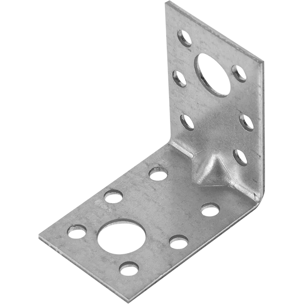 Уголок крепёжный усиленный оцинкованный 50x50x36x2 мм, 25 шт КРЕПКО-НАКРЕПКО STLM-2089142