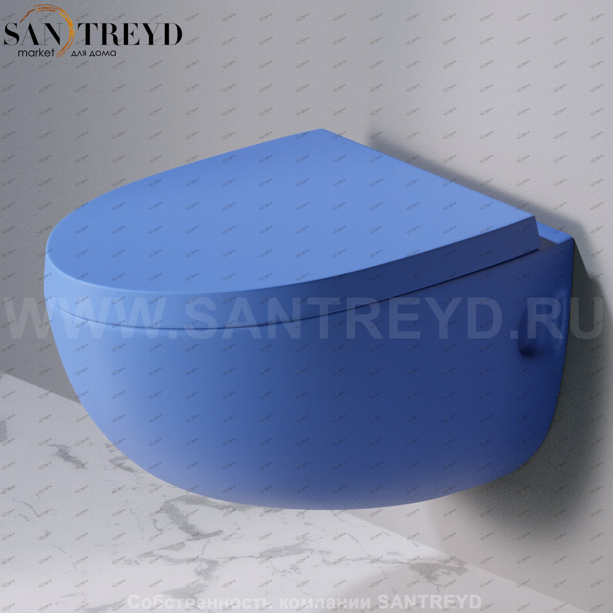 S511.140 Подвесной унитаз настенный Синий A. e T. Italia OVAL Италия AeT ITALIA