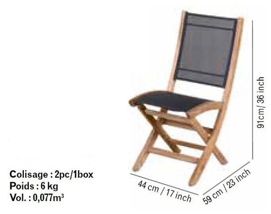 Les jardins Складной садовый стул из батилина® Tekura sun-id-1435047 - Вид №2