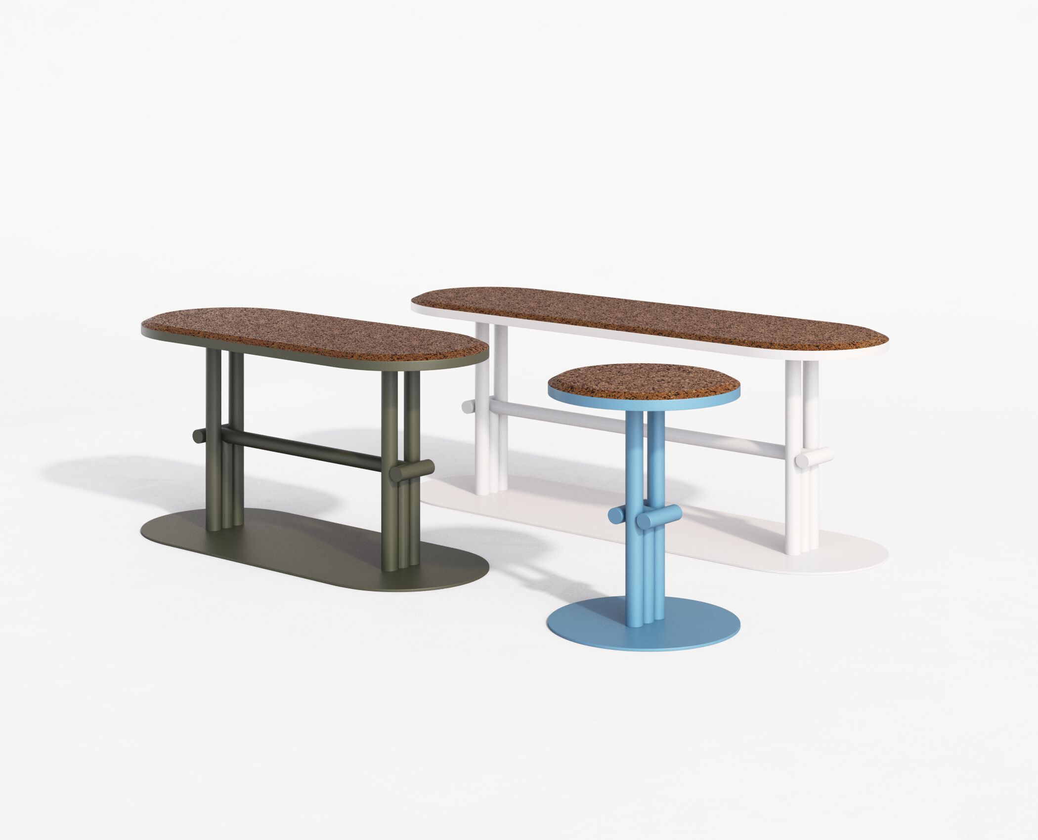 Стальная и пробковая садовая скамейка Joyf точка ARCH-00087097 - Вид №6