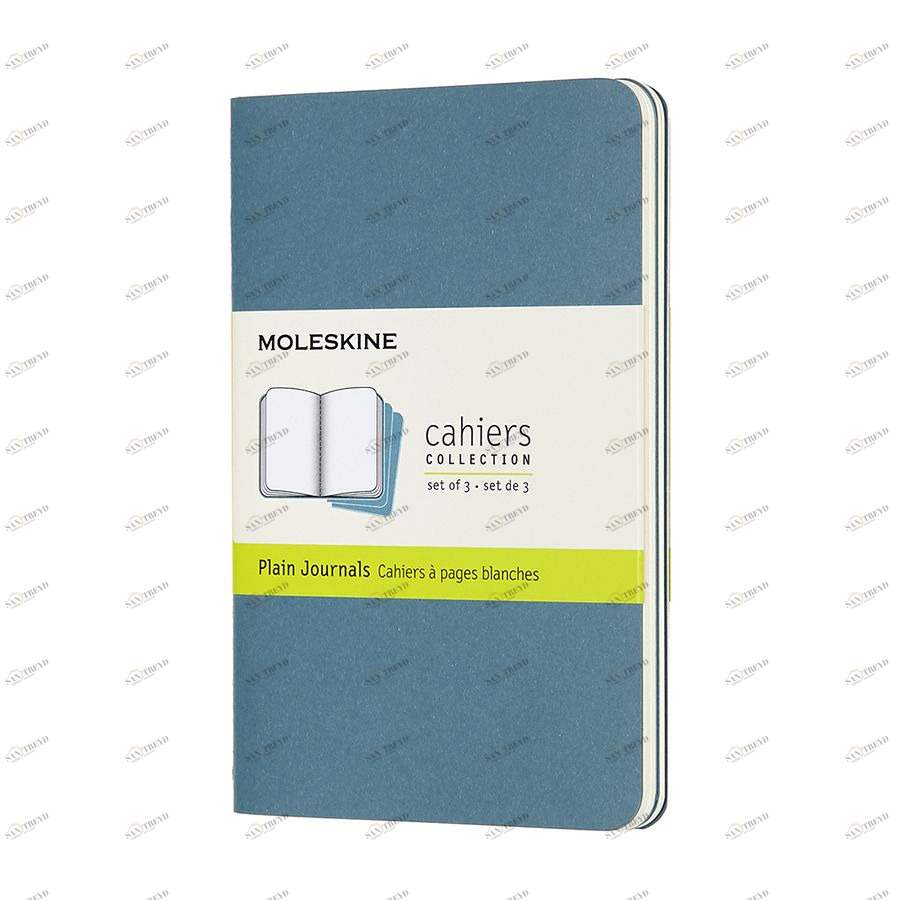 Блокнот Moleskine CAHIER JOURNAL Pocket 90x140мм обложка картон 64стр. нелинованный голубой (3шт) 1128164