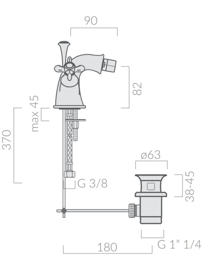 Смеситель для биде с одним отверстием Galassia ETHOS ARCH-00072420 - Вид №2