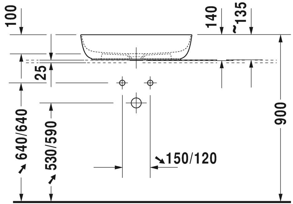 0379602600 Накладная раковина на столешницу  овальная Duravit Luv - Вид №3
