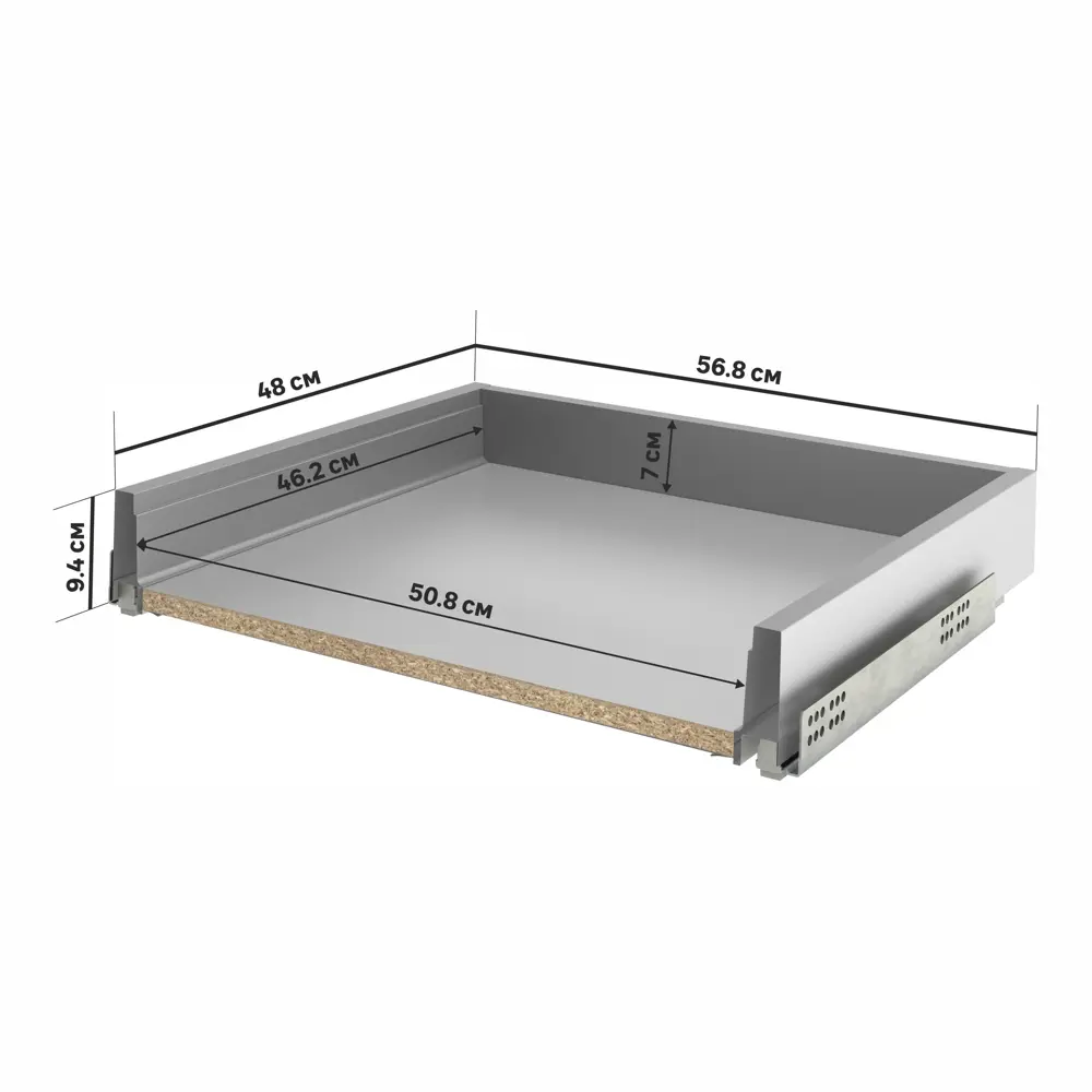 Ящик Delinia ID 56.8x9.4x48 см металл цвет серый 82109386 STLM-2139296 Отсутствует - Вид №2