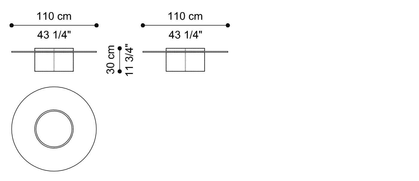 Низкий круглый журнальный столик из кожи и матового стекла Gianfranco Ferré Home HAVNEN ARCH-00019359 - Вид №2
