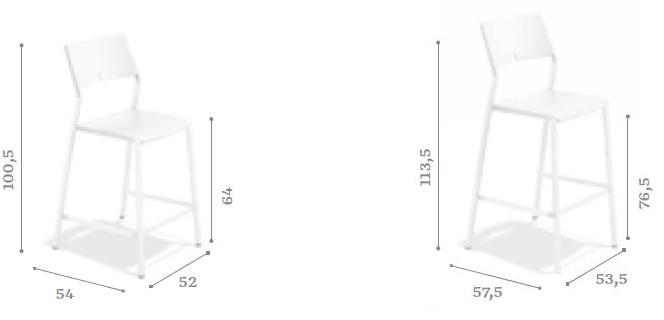 Casala Табурет высокий пластиковый с подставкой для ног Axa 1055/07 - Вид №1