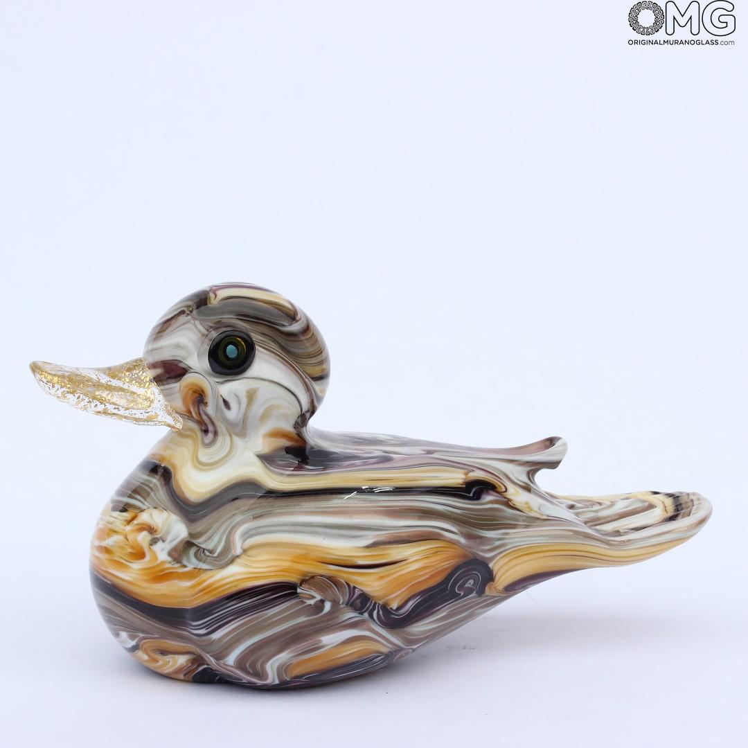 2067 ORIGINALMURANOGLASS Скульптура Разноцветный утёнок - муранское стекло 17 см  - Вид №1
