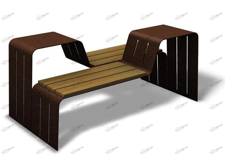 Euroform W Скамья из стали и дерева со спинкой  4520, 4525 